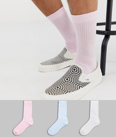 3 пары спортивных носков пастельного цвета ASOS DESIGN - Мульти