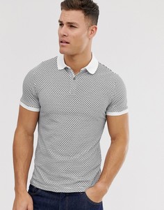 Белое поло с контрастной отделкой на воротнике и карманом Selected Homme - Белый