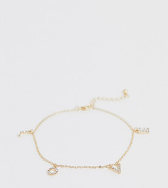 Золотистый браслет на ногу с подвесками ASOS DESIGN Curve - Золотой