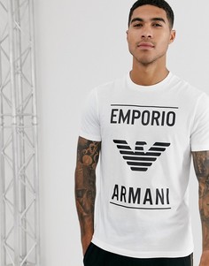 Белая футболка с большим логотипом-орлом Emporio Armani - Белый