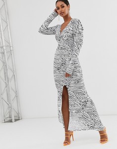 Платье макси с монохромным принтом ASOS DESIGN - Мульти