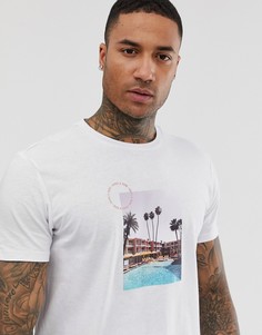 Белая футболка с фотопринтом на груди Bershka Join Life - Белый
