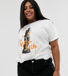 Футболка с принтом ASOS DESIGN Curve - Белый