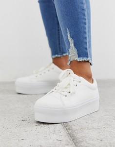 Белые кроссовки на шнуровке и массивной подошве ASOS DESIGN Drama - Белый