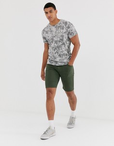 Серая oversize-футболка с пальмовым принтом Jack & Jones Premium - Серый