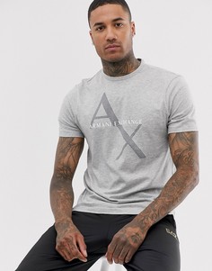Серая футболка с логотипом Armani Exchange - Серый