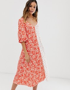 Платье миди с принтом ASOS DESIGN - Мульти
