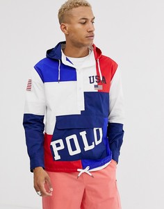Разноцветная куртка колор блок с капюшоном и логотипом Polo Ralph Lauren - Мульти