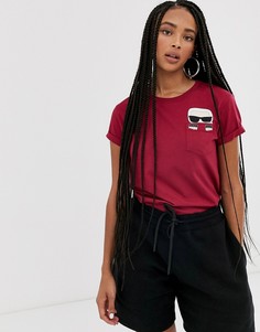 Футболка с карманом Karl Lagerfeld ikonik karl - Красный