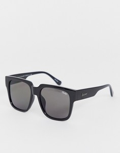 Черные крупные солнцезащитные очки в квадратной оправе Quay Australia - Черный