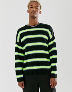 Черный oversize-джемпер в полоску ASOS DESIGN - Черный