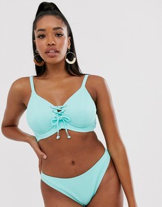 Голубой бикини-топ на косточках Pour Moi Fuller Bust Escape - Зеленый