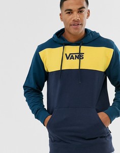 Темно-синий худи с желтыми вставками колор блок Vans - Темно-синий