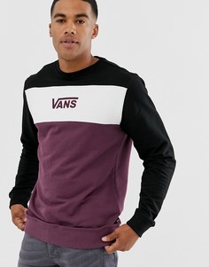 Бордовый свитшот с белыми вставками колор блок Vans - Красный