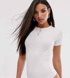 Белое облегающее боди-футболка в рубчик ASOS DESIGN Tall - Белый