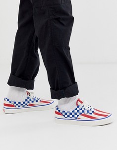 Кроссовки с красной и синей отделкой Vans Anaheim Stripe Era - Белый