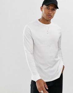 Белый лонгслив свободного кроя с круглым вырезом ASOS DESIGN - Белый