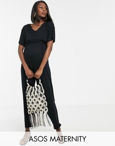 Комбинезон с поясом и рукавами-кимоно ASOS DESIGN Maternity - Черный