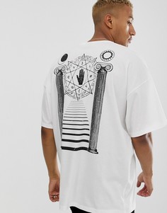 Длинная oversize-футболка с принтом на спине ASOS DESIGN - Белый