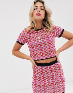 Трикотажная футболка от комплекта в клетку ASOS DESIGN - Красный