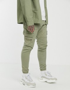 Зеленые брюки-карго в стиле милитари Liquor N Poker - Зеленый
