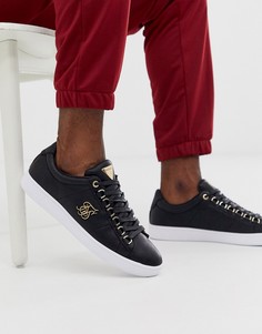 Черные кроссовки с золотистым логотипом SikSilk - Черный
