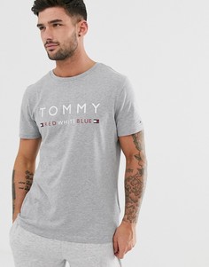 Серая футболка с круглым вырезом и логотипом Tommy Hilfiger - Серый