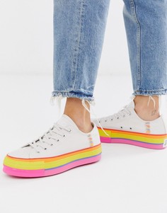 Кеды на разноцветной платформе Converse Chuck Taylor Ox - Мульти