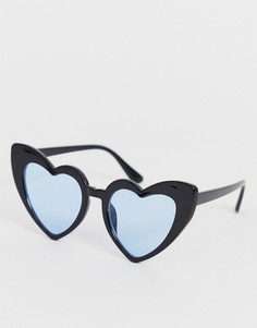 Солнцезащитные очки с синими стеклами Glamorous - Черный