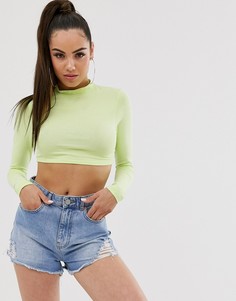 Желтый кроп-топ с высоким воротом ASOS DESIGN - Желтый