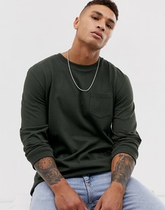 Лонгслив цвета хаки Topman - Зеленый