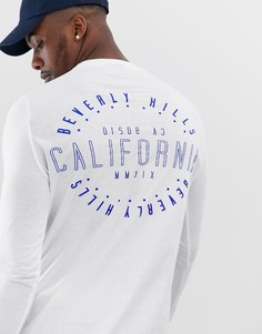 Лонгслив из органического хлопка с принтом ASOS DESIGN - Белый