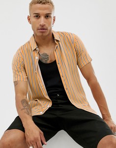 Рубашка в полоску желтого и белого цвета Topman - Желтый