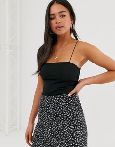 Черное боди с квадратным вырезом Miss Selfridge - Черный
