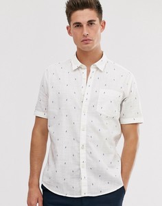 Облегающая рубашка с принтом попугаев Esprit - Белый