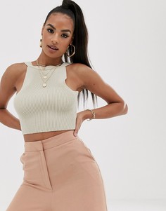 Топ в рубчик ASOS DESIGN - Светло-бежевый