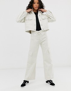 Комбинируемые джинсы светло-бежевого цвета с затягивающимся шнурком Weekday - Бежевый