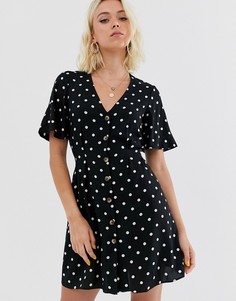 Чайное платье в горошек Miss Selfridge - Мульти
