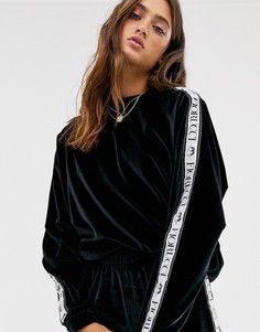 Велюровый свитшот с отделкой кантом Fiorucci - Черный