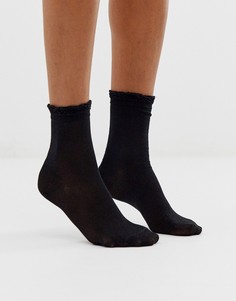Черные блестящие носки Monki - Черный