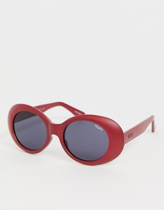 Красные круглые солнцезащитные очки Quay Australia - Красный