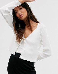 Белый кардиган в рубчик Monki - Белый
