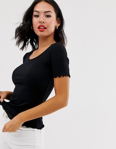 Топ с кружевным краем Brave Soul - Черный