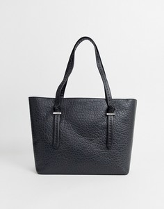 Кожаная сумка для покупок с отделкой на ручках Ted Baker olittaa - Черный