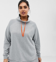 Трикотажный топ со свободным воротом ASOS 4505 Curve - Серый