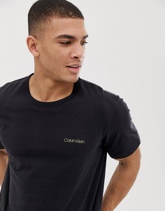 Черная хлопковая футболка с круглым вырезом и логотипом Calvin Klein Comfort - Черный