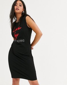 Платье без рукавов с логотипом Love Moschino love by