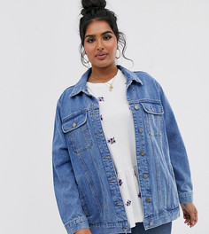 Синяя джинсовая куртка герлфренд ASOS DESIGN Curve - Синий
