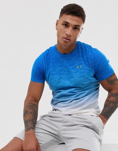 Футболка с логотипом и эффектом омбре синего/розового цвета Hollister - Синий