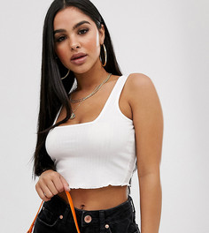 Укороченный белый топ на бретелях с квадратным вырезом ASOS DESIGN Petite - Белый